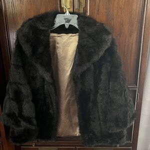 Luxurious Dark Brown Faux Fur Jacket for Women